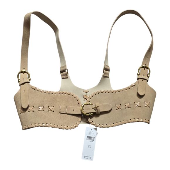 Anthropologie Harness Corset Belt Women Size XS NWT Leather Sand Sexy Cowgirl main image 6